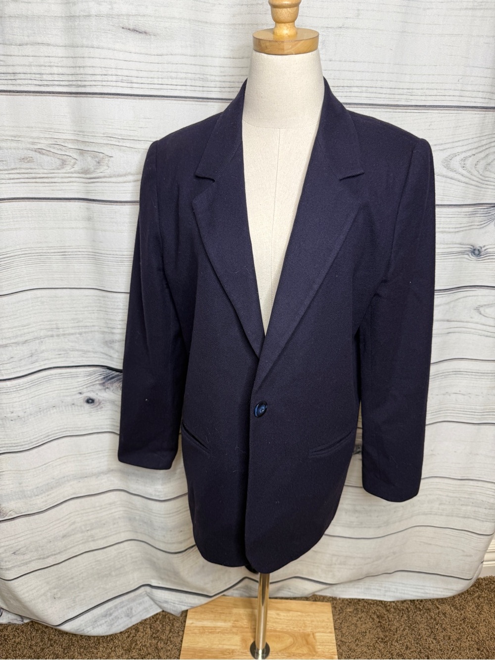 Sag Harbor Navy Single-Button Women's Blazer